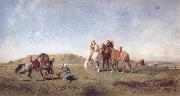 Eugene Fromentin Hawking in Algeria painting